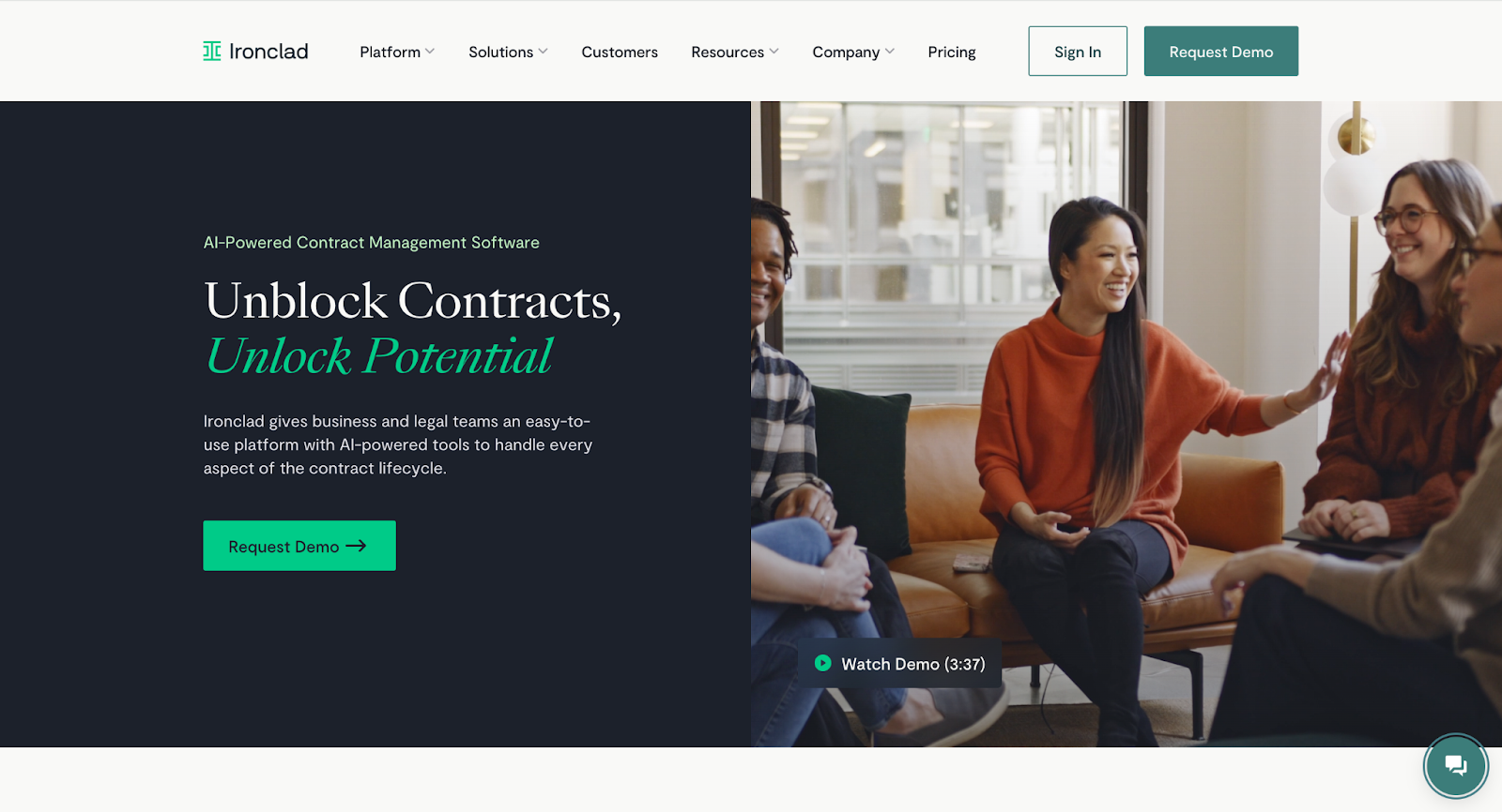 Contract creation and management in the Ironclad CLM software
