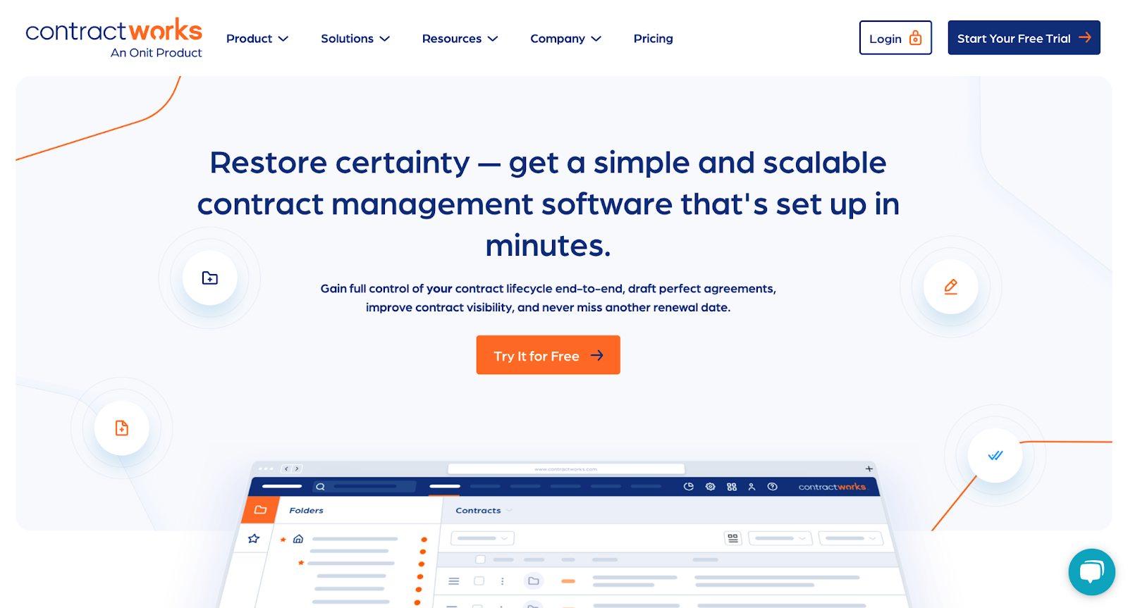 Contract repository and reporting in the ContractWorks software